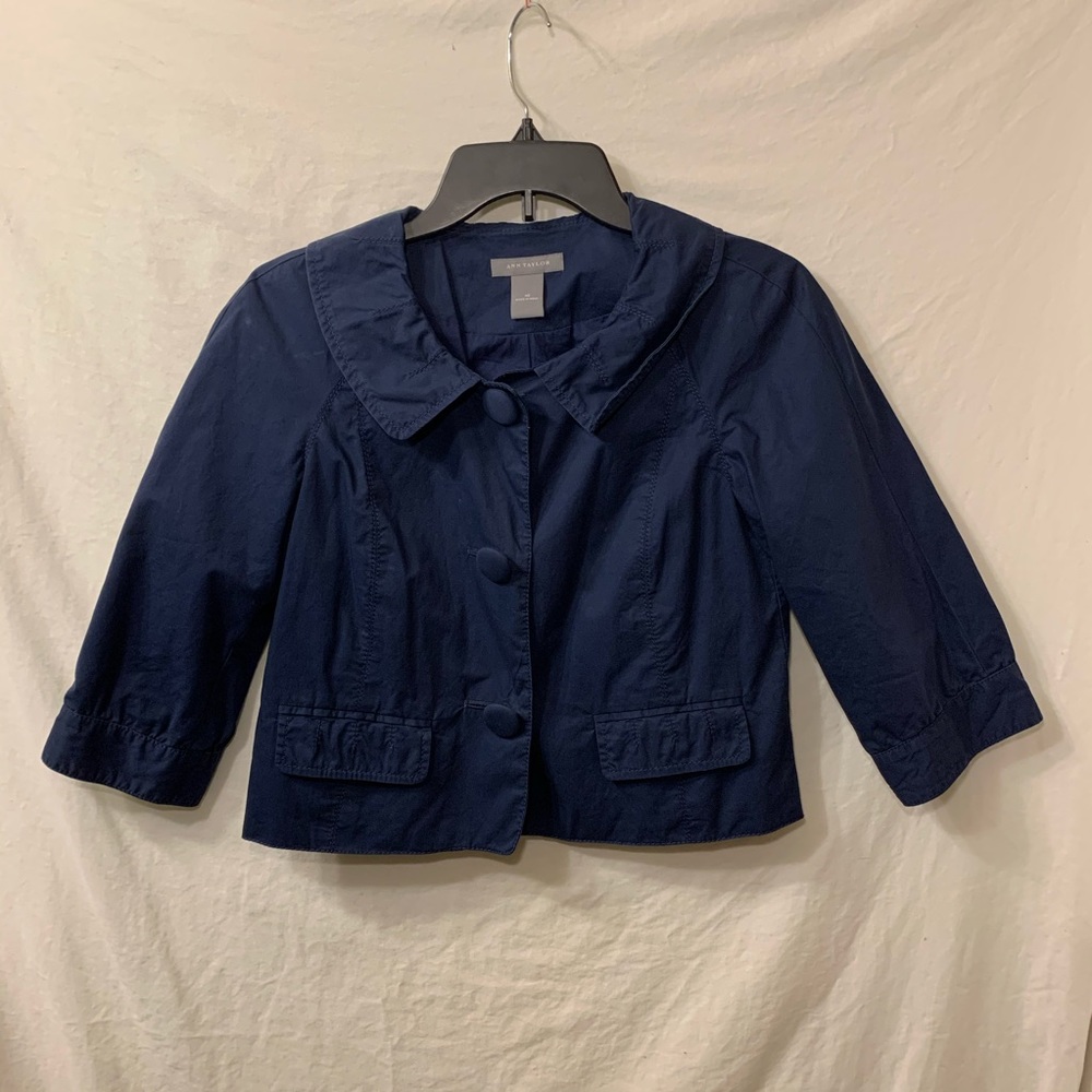 Ann Taylor Button up navy blue coat